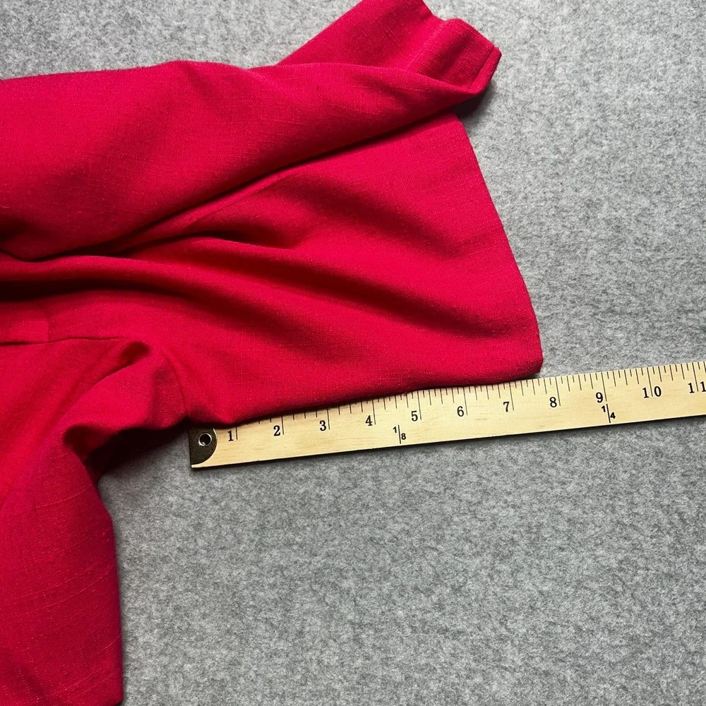 C.B. Collections Shorts Women 10P Red Polyester‎ Rayon Vintage Pleated High Rise